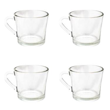 Imagem de Conjunto De 4 Xícaras Para Café Chá 185ml Com Alça Resistente Sem Pires