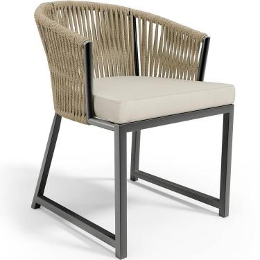 Imagem de Cadeira Decorativa Para área Gourmet Cozinha Varanda Corda Náutica Bethari D04 Bege - Lyam Decor