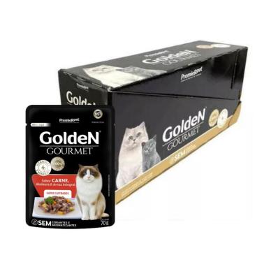 Imagem de Caixa 20Un Sache Golden Gato Castrado Sabor Carne 70G