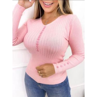 Imagem de Blusa Canelada Modal Frio Inverno cod.795 - Pura Magia, Rosa claro, M