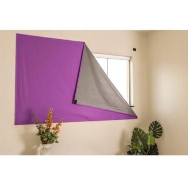 Imagem de Painel Blackout com Carrapicho adesivo para Sala Quarto Cozinha 1,35 CMS X 1,75 CMS (Lilas)