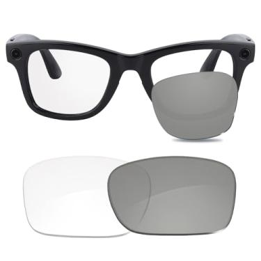 Imagem de Glintbay Lentes de óculos de sol de substituição 100% precisas para Ray-Ban Meta Wayfarer RW4006 50 mm - fotocromáticas transparentes não polarizadas