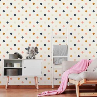 Imagem de Papel de Parede Vinil Autocolante Poá Color Teen - Inove Papéis de Par