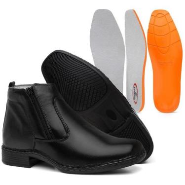 Imagem de Botina Masculina Couro Legitimo Macio Antistress Palmilha Conforto 150