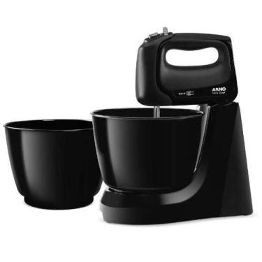 Imagem de Batedeira 400W Arno com 2 Tigelas 4 Velocidades Ellegance Black 127V, 