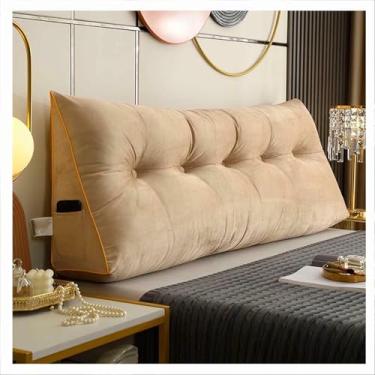 Imagem de LGEOELIAS Travesseiro de cunha de leitura para cabeceira, encosto triangular de cunha para cabeceira, elástico respirável, para hotéis, sofás-cama, tatami, sofás, cadeiras de balanço