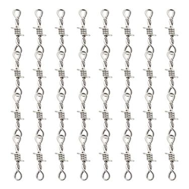 Imagem de EXCEART 60 Peças De Corrente Arame Farpado Liga Metálica, Pingente Espinho, Mão Faça Você Mesmo, Pulseira, Colar, Acessórios Para Fazer Joias 3,4 X 0,8 Cm