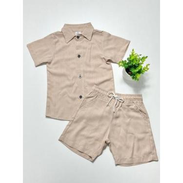 Imagem de conjunto de menino Maurinho camisa e short estiloso moda verão floral 