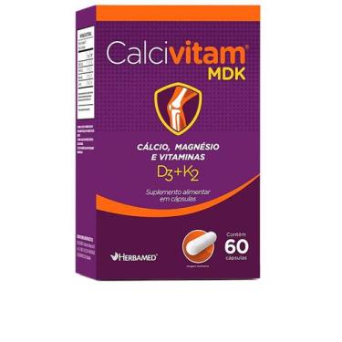 Imagem de Calcivitam Mdk Cálcio, Magnesio E Vitaminas D3+k2 60 Caps - Herbamed