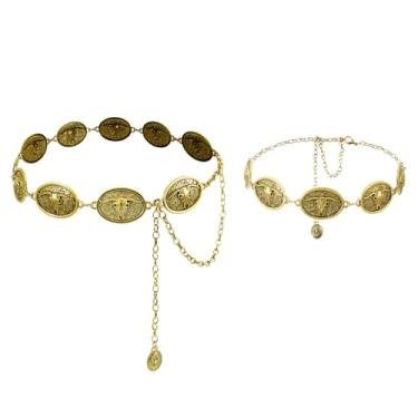 Imagem de DOCILA Western Belt Hat Band Feminino Cowboy Corrente Cintos Ajustável Cowgirl Chapéu Alças Vestido Cintura Rodeio Roupas Acessórios, Amarelo dourado, Tamanho Único