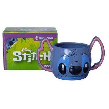 Imagem de Caneca Infantil 3D Stitch Dupla Alça 450ml Zona Criativa