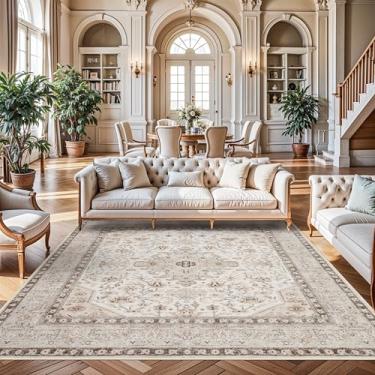 Imagem de Tapete quadrado de 25 x 25 cm para sala de estar, quarto, lavável, 3 m, quadrado, macio, desgastado, tapete de área oriental, antiderrapante, tapete de casa de fazenda, tapete baixo fino, resistente a