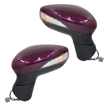 Imagem de Conjunto de espelho retrovisor lateral de 6 fios, compatível com Ford Fiesta MK7 2008-2012, violeta elétrico, magenta, vermelho, lateral(1 pair)