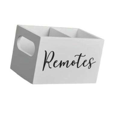 Imagem de IEUDNS Suporte para controle remoto, organizador de controle remoto, suporte rústico para mesa, sofá, cama, mesa de cabeceira, Branco