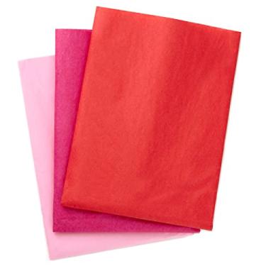 Imagem de Hallmark Papel em massa fúcsia, vermelho e rosa para embrulho de presente (120 folhas) para sacos de presente, dia das mães, chá de noiva, dia dos namorados, feriados