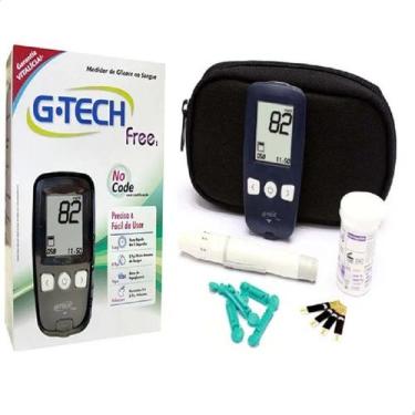Imagem de Kit Medidor Glicose 10 Tiras 10 Lancetas Caneta G-Tech - Free, Free