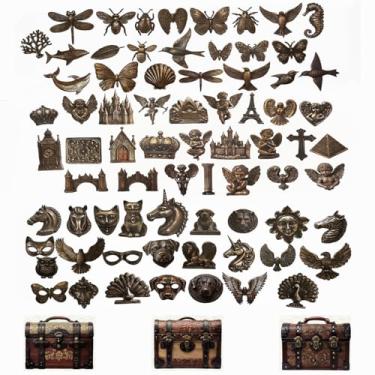 Imagem de 75 peças de adesivos pequenos de materiais de scrapbook para diário vintage de papelão 3D mini adesivos de papel Bullet Junk Journals Supplies Note Decor Planner Adesivo autoadesivo para scrapbook