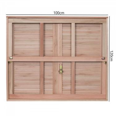 Imagem de Janela com Caixilhos Guilhotina para Vidros Quadriculados e Venezianas de Abrir Natural