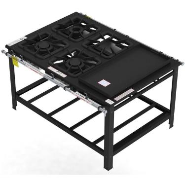 Imagem de Fogão Industrial Gastromaq 4 Bocas Mistas Com Chapa Linha Centro Fg404cmch