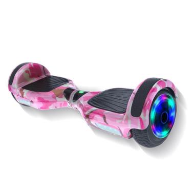 Imagem de Hoverboard Infantil Skate Elétrico Led Rosa Camuflado