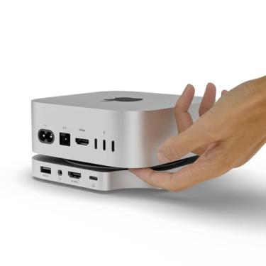Imagem de Minisopuru MINI4PRO Mac mini M4 Dock com 4K @60 HDMI, 8 TB M.2 NVMe SSD, Hub Mac Mini e suporte para Mac mini M4 e M4 Pro 2024 (TF/SD Slot, 3 x USB-A 2.0, áudio) | Prata