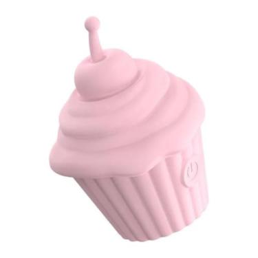 Imagem de Estimulador Formato De Cupcake 10 Modos De Vibração Vibrador para Clitóris e Mamilos Discreto [ROSA]