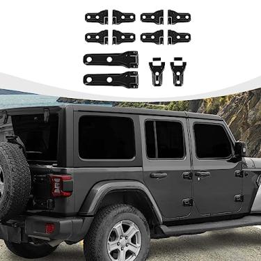 Imagem de RAZPOY Kit Completo De Acabamento Externo Jl Com 12 Peças, Tampa Dobradiça Porta E Suporte Pneu Sobressalente Para Capô Do Motor, Compatível Jeep Wrangler 4 Portas 2018-2023, Preto