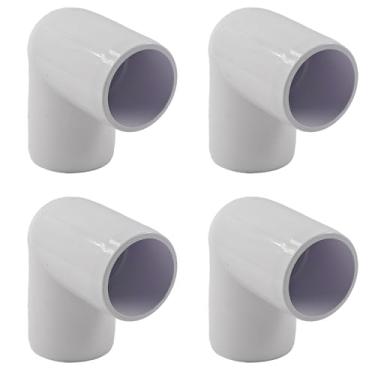 Imagem de PDETVEO 4 peças de encaixes de tubulação de cotovelo de PVC de 2,5 cm, conectores de cotovelo de 90 graus, juntas de tubos resistentes para projetos DIY, estrutura de jardim, aspersor, sistema de