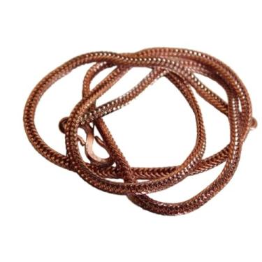 Imagem de TEJIKA INTERNATIONAL Corrente masculina pesada de cobre sólido 45,7 cm, colar de corrente de cobre puro presente para ela, corrente feminina,