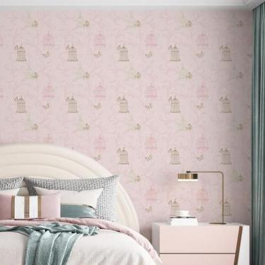 Imagem de Papel De Parede Adesivo Baby Borboletas Rosa - 3,0M - Gh Papel De Pare