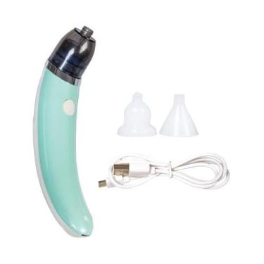 Imagem de Aspirador Nasal Elétrico USB para Bebê, Verde Água, 5 Velocidades, 20cm x 4cm, com 2 Bicos de Silicone