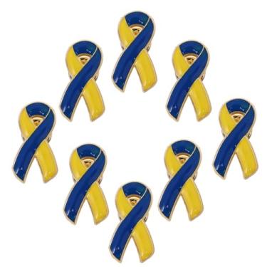 Imagem de 8 peças Ucrânia azul e amarelo bandeira nacional cor metal lapela esmalte fita broches com fecho de borboleta, revestimento de plástico brilhante, Normal, Liga de aço, Sem Pedra Preciosa