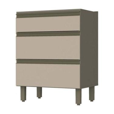 Imagem de Balcão 3 Gavetas 60cm Connect Duna-cristal - Móveis Henn Duna-cristal