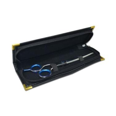 Imagem de Tesoura Pet Fio Navalha Curva com Descanso 18 cm - Super Barba - Impor