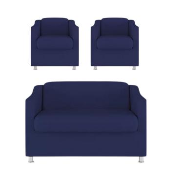 Imagem de Namoradeira + 2 Polt. Bia P/ Sala de Estar Consultório Clinica Hospital Recepção Suede