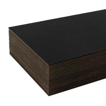 Imagem de Frametory Pacote Com 20 Folhas De Aglomerado Alta Resistência, 12X12" Preto, Papelão Grosso 80 Pt (0,08") Para Encadernação, Capas, Bases Arte, Caixas E Embalagens