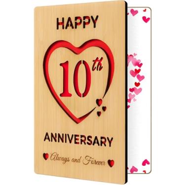 Imagem de Vovocas Cartão Happy 10th 10 year Anniversary Card always and forever for wife and huaband