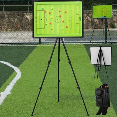 Imagem de Quadro Branco De Futebol, Grande Quadro De Treinamento De Futebol Magnético, Prancheta De Futebol Para Treinadores Com Suporte, Quadro De Táticas Grande Com Moldura De Alumínio Ótimo Para E