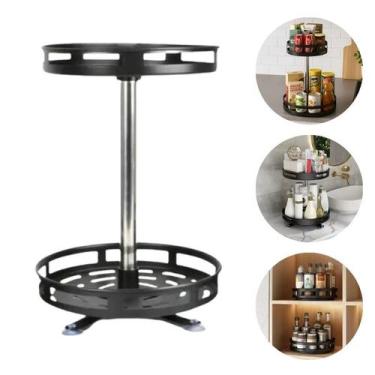 Imagem de Organizador Duplo Giratório para Cozinha Banheiro e Armário - TOP RIO