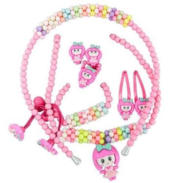 Imagem de Kit Acessorios Infantil ARCO, Presilha e Bijus DM TOYS DM7086 Boneca L