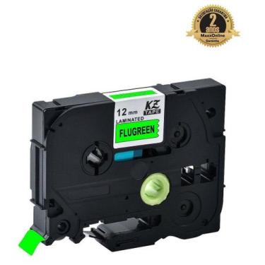 Imagem de Fita Compatível Brother Tz Tze D31 Verde Fluorescente Letra Preta 12mm