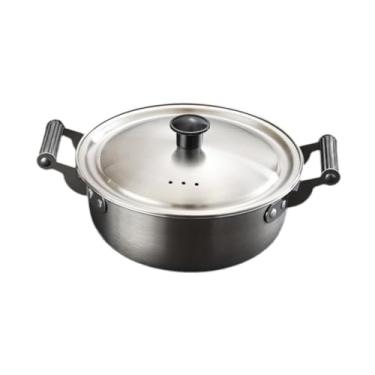 Imagem de WeiLaiKeQi Panela de ramen coreana, prática e resistente com tampa, panela de indução para frutos do mar, para caminhadas, curry, sopa ramyun, 20cm