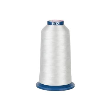 Imagem de RICHWORD Linha de bordado de poliéster 4000 m (4374Y) 40 WT para várias agulhas comerciais e máquina de bordar de agulha única branca 0602