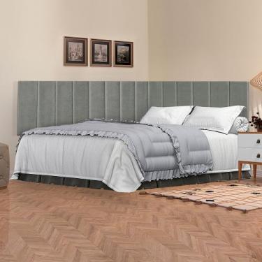 Imagem de Conjunto de Cabeceira Casal Suspensa Moderna - 140 CM - Cinza material