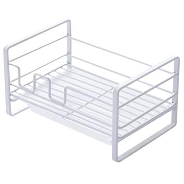 Imagem de Lizbin Suporte de esponja para pia de cozinha, organizador para dispensador de escova de sabão, escorredor de bandeja de pia com bandeja de drenagem removível