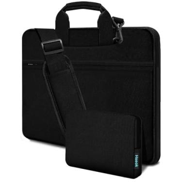 Imagem de Hseok Bolsa de ombro para laptop de 15,6 a 40,6 cm, durável à prova de choque, bolsa de transporte para computador com vários bolsos e alça compatível com a maioria dos notebooks de 15,6 cm e 16