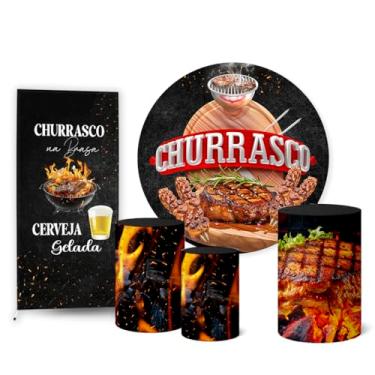 Imagem de Trio Capas Cilindro + Painel Redondo Sublimado + Lateral Churrasco (K2CHO0003)