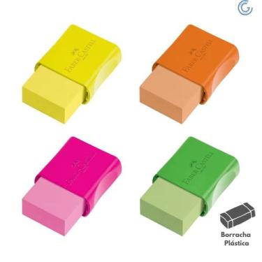 Imagem de Borracha Plástica Coloridas Neon Sortida - Faber Castell