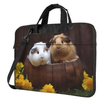 Imagem de Capa protetora para notebook à prova de choque para porquinhos-da-índia bolsa portátil à prova d'água para homens e mulheres, Preto, 14 inch
