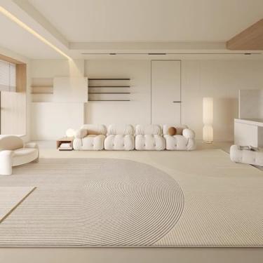 Imagem de Tapetes grandes para sala de estar, tapete macio e fofo para sala de estar, tapete grosso para estudo, estilo creme, decoração de quarto (200x250 cm/E)